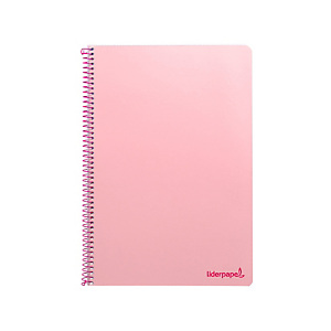 LIDERPAPEL Smart Cuaderno, espiral, Folio, tapa blanda, 80 hojas, cuadriculado 4 x 4 mm, con margen, rosa LIDERPAPEL Smart Cuaderno, espiral, Folio, tapa blanda, 80 hojas, cuadriculado 4 x 4 mm, con margen, rosa