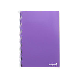 LIDERPAPEL Smart Cuaderno, espiral, Folio, tapa blanda, 80 hojas, cuadriculado 4 x 4 mm, con margen, violeta LIDERPAPEL Smart Cuaderno, espiral, Folio, tapa blanda, 80 hojas, cuadriculado 4 x 4 mm, con margen, violeta