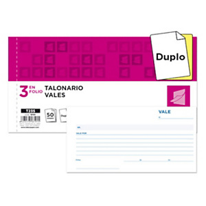 liderpapel Talonario preimpreso en castellano de vale de caja 205 x 102 mm con copia 50 hojas x 2 liderpapel Talonario preimpreso en castellano de vale de caja 205 x 102 mm con copia 50 hojas x 2