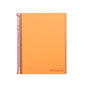 LIDERPAPEL Wonder Cuaderno, espiral, A4, micro, tapa de plástico, 120 hojas, 90 gr, cuadriculado 5 x 5 mm, 5 bandas, 4 taladros, naranja LIDERPAPEL Wonder Cuaderno, espiral, A4, micro, tapa de plástico, 120 hojas, 90 gr, cuadriculado 5 x 5 mm, 5 bandas, 4 taladros, naranja