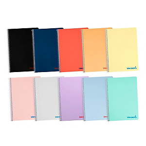 LIDERPAPEL Wonder Cuaderno, espiral, A4, tapa de plástico, 80 hojas, 90 gr, pauta 2,5 mm, con margen, colores surtidos LIDERPAPEL Wonder Cuaderno, espiral, A4, tapa de plástico, 80 hojas, 90 gr, pauta 2,5 mm, con margen, colores surtidos