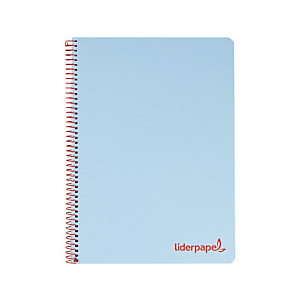 LIDERPAPEL Wonder Cuaderno, espiral, A5, micro, tapa de plástico, 120 hojas, 90 gr, cuadriculado 5 x 5 mm, 5 namdas, 6 taladros, celeste LIDERPAPEL Wonder Cuaderno, espiral, A5, micro, tapa de plástico, 120 hojas, 90 gr, cuadriculado 5 x 5 mm, 5 namdas, 6 taladros, celeste