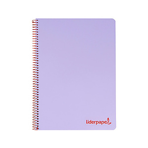 LIDERPAPEL Wonder Cuaderno, espiral, A5, micro, tapa de plástico, 120 hojas, 90 gr, cuadriculado 5 x 5 mm, 5 namdas, 6 taladros, violeta LIDERPAPEL Wonder Cuaderno, espiral, A5, micro, tapa de plástico, 120 hojas, 90 gr, cuadriculado 5 x 5 mm, 5 namdas, 6 taladros, violeta