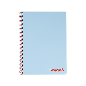 LIDERPAPEL Wonder Cuaderno, espiral, A6, micro, tapa plástico, 120 hojas, cuadriculado 5 x 5 mm, 4 bandas, celeste LIDERPAPEL Wonder Cuaderno, espiral, A6, micro, tapa plástico, 120 hojas, cuadriculado 5 x 5 mm, 4 bandas, celeste