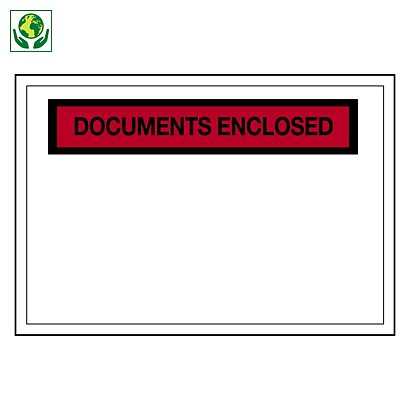 Lieferscheintaschen Eco bedruckt RAJA, "Documents enclosed" 165 x 115 mm - 1