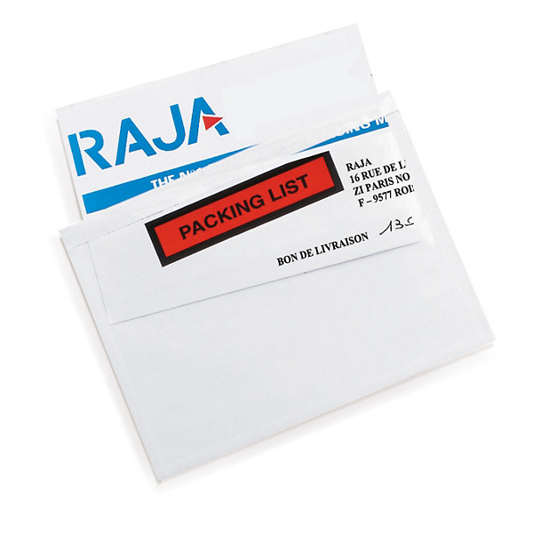Lieferscheintaschen Super bedruckt RAJA,  "Packing List" 320 x 235 mm - 1