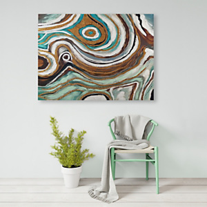 Lienzo abstracto, tonos aguamarina y dorado, 120 x 90 cm Lienzo abstracto, tonos aguamarina y dorado, 120 x 90 cm