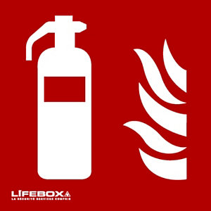 Lifebox Panneau de signalisation incendie - indicateur d'extincteur - Rouge et blanc