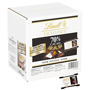 LINDT Chocolats noirs Excellence Lindt, paquet de 200 mini LINDT Chocolats noirs Excellence Lindt, paquet de 200 mini