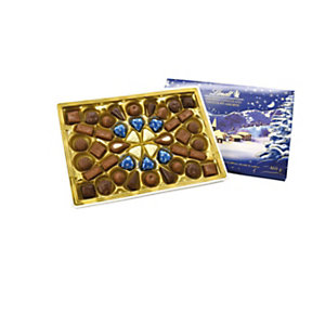 Lindt Coffret gourmand Assortiment chocolats Lindor 469g - Boîte cadeau Paysage de Noël
