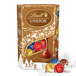 Lindt Cornet Assorti LINDOR - Assortiments en papillotte boules de chocolat au lait, noisette, praliné et noir - 337 g Lindt Cornet Assorti LINDOR - Assortiments en papillotte boules de chocolat au lait, noisette, praliné et noir - 337 g