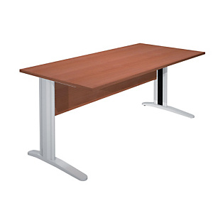 Linea Concept Scrivania con gamba metallica effetto cromato, 120 x 80 x 72 cm, Ciliegio Linea Concept Scrivania con gamba metallica effetto cromato, 120 x 80 x 72 cm, Ciliegio