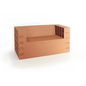 Linea EcoDesign Divanetto a 2 posti in cartone Edera, 138 x 70 x 72 cm, Avana Linea EcoDesign Divanetto a 2 posti in cartone Edera, 138 x 70 x 72 cm, Avana