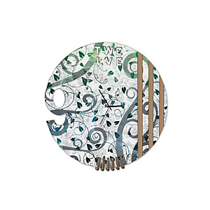Linea EcoDesign Orologio a muro in cartone asimmetrico Fiordaliso, 99 x 99 x 7 cm, Stampa Fantasia Verde Linea EcoDesign Orologio a muro in cartone asimmetrico Fiordaliso, 99 x 99 x 7 cm, Stampa Fantasia Verde