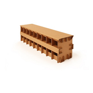 Linea EcoDesign Panca a 3 posti in cartone Carrubo, 150 x 42 x 46 cm, Avana Linea EcoDesign Panca a 3 posti in cartone Carrubo, 150 x 42 x 46 cm, Avana