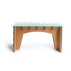 Linea EcoDesign Scrivania in cartone Magnolia, Piano in vetro, 140 x 80 x 77 cm, Avana Linea EcoDesign Scrivania in cartone Magnolia, Piano in vetro, 140 x 80 x 77 cm, Avana