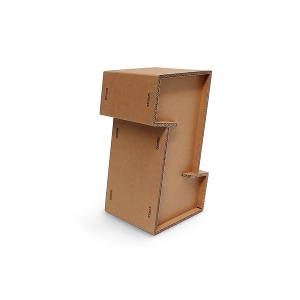 Linea EcoDesign Sgabello alto in cartone Cipresso, 33 x 36 x 65 cm, Avana - 2