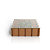Linea EcoDesign Tavolino in cartone Salice, Piano in vetro, 80 x 80 x 25 cm, Avana - 1