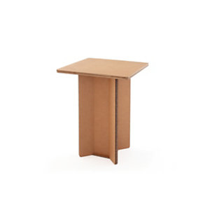 Linea EcoDesign Tavolino quadrato alto in cartone Sequoia, 75 x 75 x 100 cm, Avana