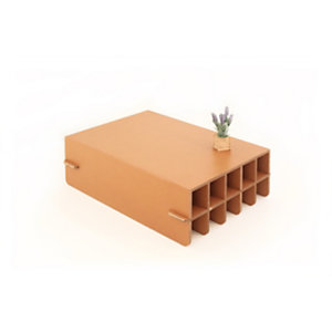 Linea EcoDesign Tavolino rettangolare in cartone Tiglio, 90 x 70 x 29 cm, Avana