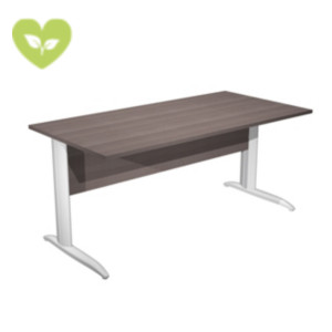 Linea Elite Scrivania operativa, 160 x 80 x 72 cm, Piano Frassino Graphite, Gambe metalliche Bianco Linea Elite Scrivania operativa, 160 x 80 x 72 cm, Piano Frassino Graphite, Gambe metalliche Bianco