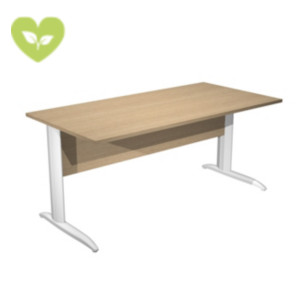 Linea Elite Scrivania operativa, 160 x 80 x 72 cm, Piano Rovere, Gambe metalliche Bianco Linea Elite Scrivania operativa, 160 x 80 x 72 cm, Piano Rovere, Gambe metalliche Bianco