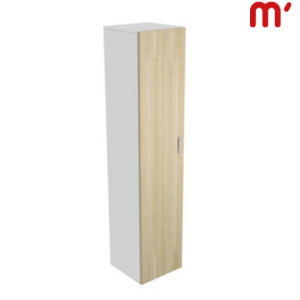 Linea Essenza e Pure Mobile alto, 1 anta battente a sinistra, 45 x 45 x 210 cm, Struttura Bianca, Anta Rovere Linea Essenza e Pure Mobile alto, 1 anta battente a sinistra, 45 x 45 x 210 cm, Struttura Bianca, Anta Rovere