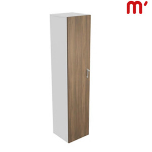 Linea Essenza Mobile alto, 1 anta battente a sinistra, 45 x 45 x 210 cm, Struttura Bianca, Anta Noce Canaletto Linea Essenza Mobile alto, 1 anta battente a sinistra, 45 x 45 x 210 cm, Struttura Bianca, Anta Noce Canaletto