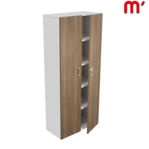 Linea Essenza Mobile alto, 2 ante battenti, 90 x 45 x 210 cm, Struttura Bianca, Anta Noce Canaletto Linea Essenza Mobile alto, 2 ante battenti, 90 x 45 x 210 cm, Struttura Bianca, Anta Noce Canaletto