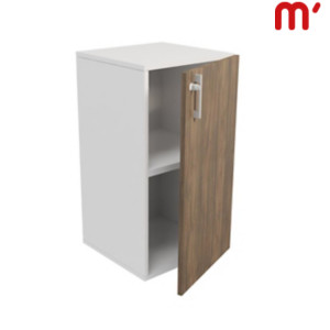 Linea Essenza Mobile basso, 1 anta battente a destra, 45 x 45 x 85 cm, Struttura Bianca, Anta Noce Canaletto Linea Essenza Mobile basso, 1 anta battente a destra, 45 x 45 x 85 cm, Struttura Bianca, Anta Noce Canaletto