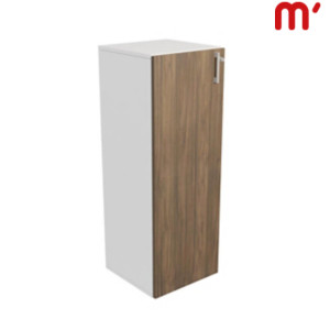Linea Essenza Mobile medio, 1 anta battente a sinistra, 45 x 45 x 127 cm, Struttura Bianca, Anta Noce Canaletto Linea Essenza Mobile medio, 1 anta battente a sinistra, 45 x 45 x 127 cm, Struttura Bianca, Anta Noce Canaletto