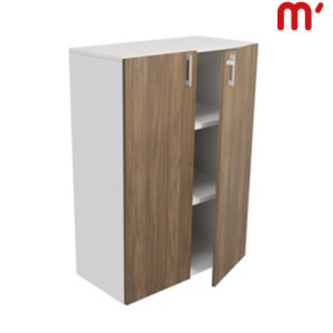 Linea Essenza Mobile medio, 2 ante battenti, 90 x 45 x 127 cm, Struttura Bianca, Anta Noce Canaletto Linea Essenza Mobile medio, 2 ante battenti, 90 x 45 x 127 cm, Struttura Bianca, Anta Noce Canaletto