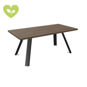 Linea Essenza Scrivania direzionale, 200 x 90 x 76 cm, Piano Noce Canaletto, Gambe metalliche Nero Linea Essenza Scrivania direzionale, 200 x 90 x 76 cm, Piano Noce Canaletto, Gambe metalliche Nero