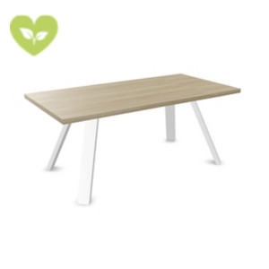 Linea Essenza Scrivania direzionale, 200 x 90 x 76 cm, Piano Rovere, Gambe metalliche Bianco Linea Essenza Scrivania direzionale, 200 x 90 x 76 cm, Piano Rovere, Gambe metalliche Bianco