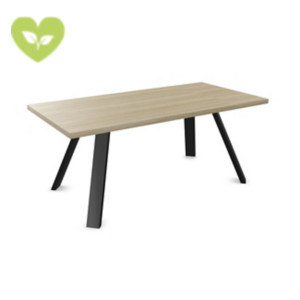 Linea Essenza Scrivania direzionale, 200 x 90 x 76 cm, Piano Rovere, Gambe metalliche Nero Linea Essenza Scrivania direzionale, 200 x 90 x 76 cm, Piano Rovere, Gambe metalliche Nero
