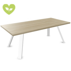 Linea Essenza Tavolo riunioni rettangolare, 210 x 100 x 76 cm, Piano Rovere, Gambe metalliche Bianco Linea Essenza Tavolo riunioni rettangolare, 210 x 100 x 76 cm, Piano Rovere, Gambe metalliche Bianco