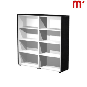 Linea Executive Mobile medio alto a giorno con modulo doppio, 162,8 x 43 x 158,2 cm, Nero venato/Grigio Alluminio Linea Executive Mobile medio alto a giorno con modulo doppio, 162,8 x 43 x 158,2 cm, Nero venato/Grigio Alluminio