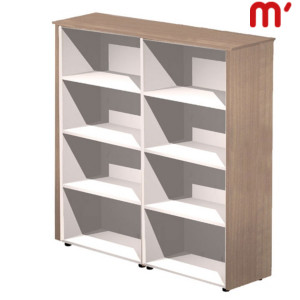 Linea Executive Mobile medio alto a giorno con modulo doppio, 162,8 x 43 x 158,2, Noce castagno/Grigio Alluminio Linea Executive Mobile medio alto a giorno con modulo doppio, 162,8 x 43 x 158,2, Noce castagno/Grigio Alluminio