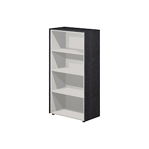 Linea Executive Mobile medio alto a giorno con modulo unico, 3 ripiani, 82,8 x 43 x 158,2 cm, Nero venato Linea Executive Mobile medio alto a giorno con modulo unico, 3 ripiani, 82,8 x 43 x 158,2 cm, Nero venato