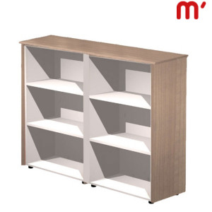 Linea Executive Mobile medio a giorno con modulo doppio, 162,8 x 43 x 119,8 cm, Noce castagno/Grigio Alluminio Linea Executive Mobile medio a giorno con modulo doppio, 162,8 x 43 x 119,8 cm, Noce castagno/Grigio Alluminio