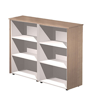 Linea Executive Mobile medio a giorno con modulo doppio, 2 ripiani, 162,8 x 43 x 119,8 cm, Noce castagno Linea Executive Mobile medio a giorno con modulo doppio, 2 ripiani, 162,8 x 43 x 119,8 cm, Noce castagno