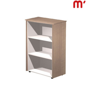 Linea Executive Mobile medio a giorno con modulo unico, 82,8 x 43 x 119,8 cm, Noce castagno/Grigio Alluminio Linea Executive Mobile medio a giorno con modulo unico, 82,8 x 43 x 119,8 cm, Noce castagno/Grigio Alluminio