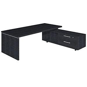 Linea Executive Postazione manager, 195 x 170 x 74 cm, Nero venato Linea Executive Postazione manager, 195 x 170 x 74 cm, Nero venato