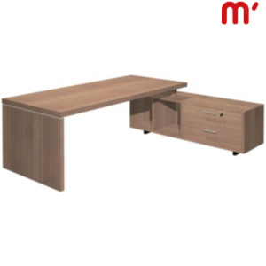 Linea Executive Postazione manager, 195 x 170 x 74 cm, Piano e Fianchi melaminico Noce Castagno Linea Executive Postazione manager, 195 x 170 x 74 cm, Piano e Fianchi melaminico Noce Castagno