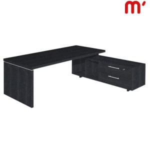 Linea Executive Postazione manager, 225 x 170 x 74 cm, Piano e Fianchi melaminico Nero Venato Linea Executive Postazione manager, 225 x 170 x 74 cm, Piano e Fianchi melaminico Nero Venato