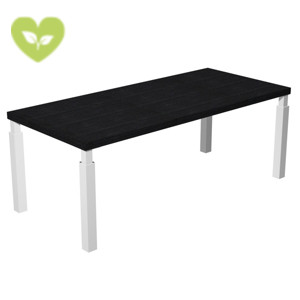 Linea Executive Scrivania direzionale, 210 x 90 x 74 cm, Piano melaminico Nero Venato, Gambe metalliche Bianco Linea Executive Scrivania direzionale, 210 x 90 x 74 cm, Piano melaminico Nero Venato, Gambe metalliche Bianco