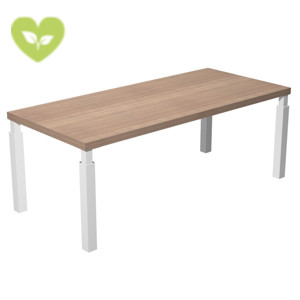 Linea Executive Scrivania direzionale, 210 x 90 x 74 cm, Piano melaminico Noce Castagno, Gambe metalliche Bianco Linea Executive Scrivania direzionale, 210 x 90 x 74 cm, Piano melaminico Noce Castagno, Gambe metalliche Bianco