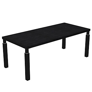 Linea Executive Scrivania direzionale con gamba metallica, 180 x 90 x 74 cm, Piano Nero venato/Gambe nere Linea Executive Scrivania direzionale con gamba metallica, 180 x 90 x 74 cm, Piano Nero venato/Gambe nere