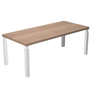 Linea Executive Scrivania direzionale con gamba metallica, 210 x 90 x 74 cm, Piano Noce castagno/Gambe bianche Linea Executive Scrivania direzionale con gamba metallica, 210 x 90 x 74 cm, Piano Noce castagno/Gambe bianche
