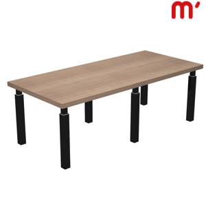 Linea Executive Tavolo riunioni, 220 x 100 x 74 cm, Piano Noce Castagno, Gambe metalliche Nero Linea Executive Tavolo riunioni, 220 x 100 x 74 cm, Piano Noce Castagno, Gambe metalliche Nero